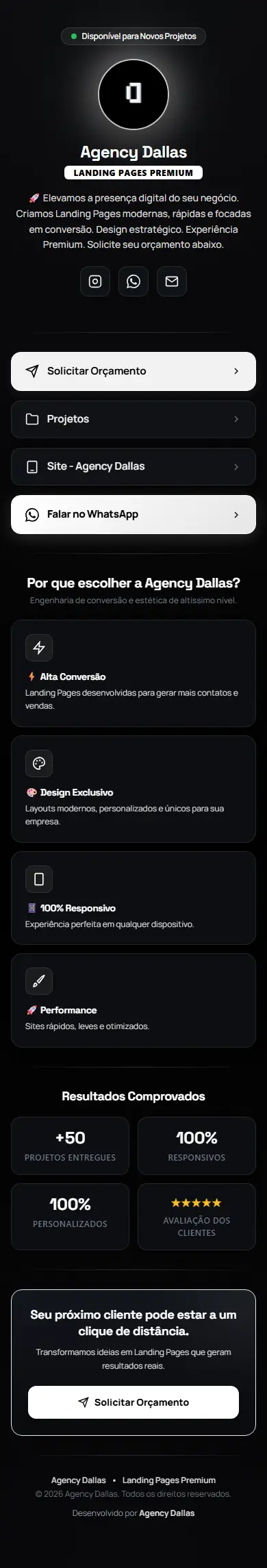 Link na Bio da Agency Dallas