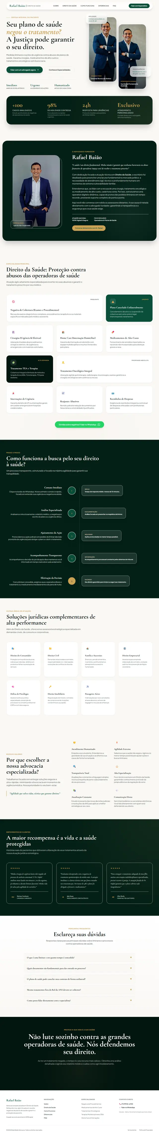 Página completa da landing page do Dr. Rafael Baião